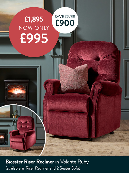Bicester Riser Recliner In Volante Ruby Bicester Riser Recliner In Volante Ruby