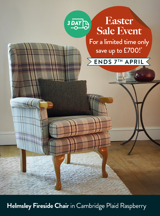 Helmsley Fireside Chair in Cambridge Plaid Raspberry