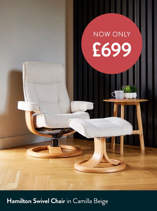 Hamilton Swivel Chair In Camilla Beige Hamilton Swivel Chair In Camilla Beige