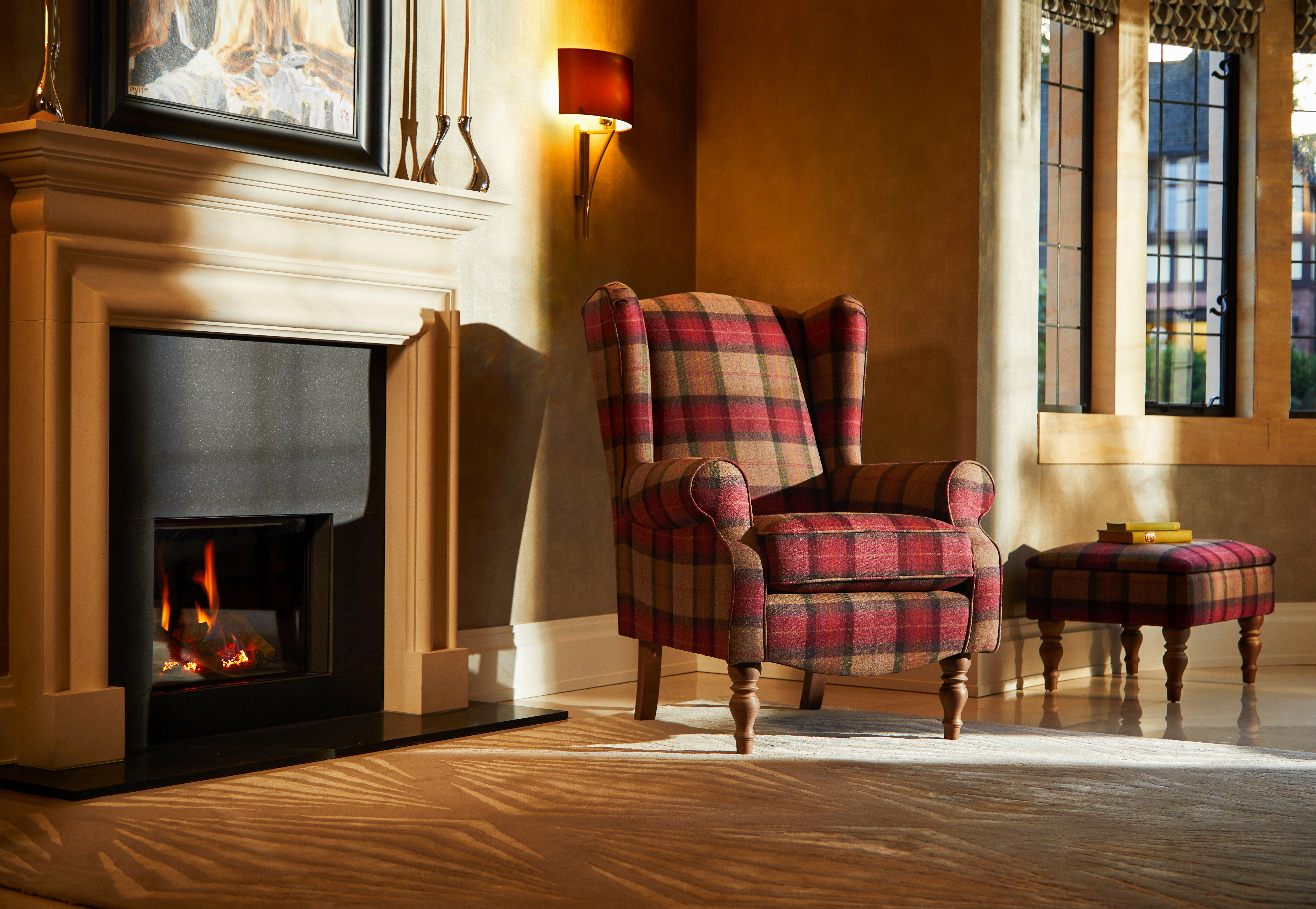 Small best sale tartan armchair