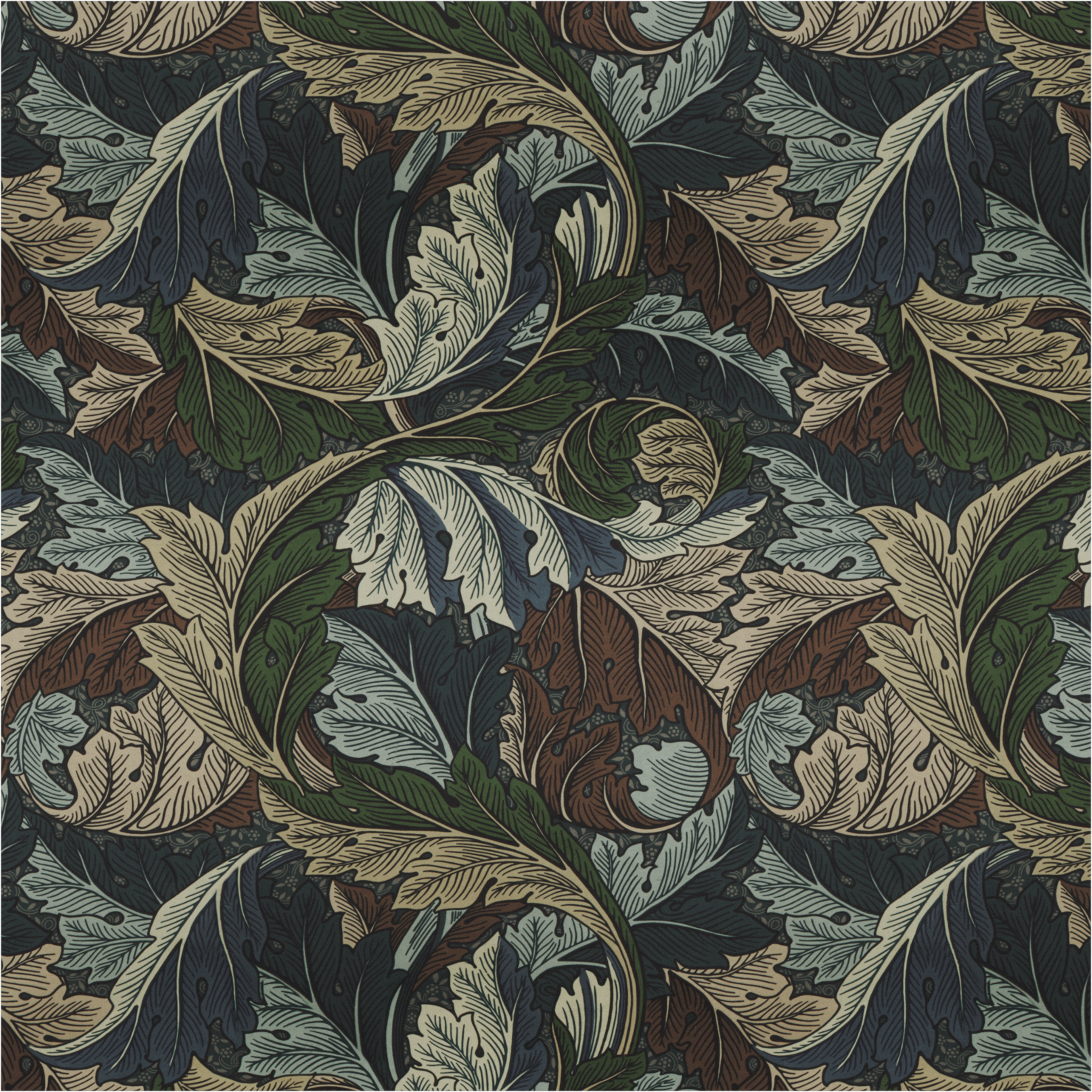 Acanthus Teal Fabric